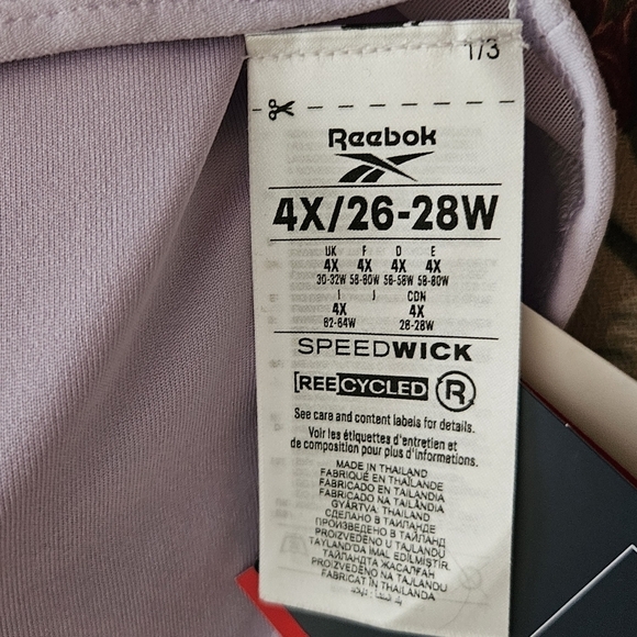 #228 REEBOK LUX RACER SPORTS BRA W/LOGO ON FRONT/LILIAC COLOR/SZ. 4X - Picture 6 of 10